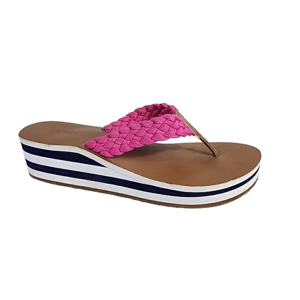 Bongo Pink Wedge Flip Flops 10